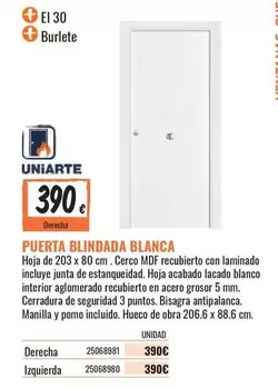 uniarte - Puerta Blindada Blanca