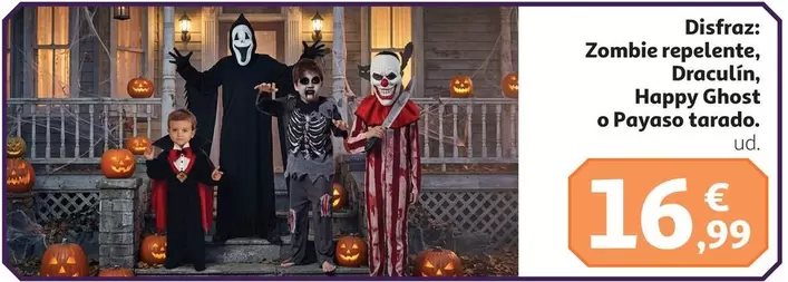 Disfraz: Zombie Repelente, Draculina, Happy Ghost O Payaso Tardao