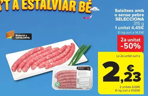 Salsitxes Amb O Sense Pebre Selecciona