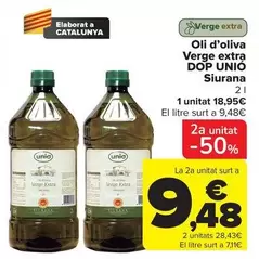 Unio - Oli D'Oliva Verge Extra DOP Siurana