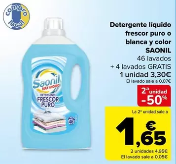 Saonil - Detergente Líquido Frescor Puro O Blanca Y Color