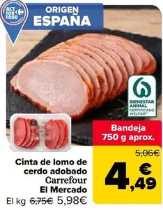 Carrefour El Mercado - Cinta De Lomo De Cerdo Adobado