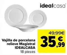 Idealcasa - Vajilla De Porcelana Relieve Magistral