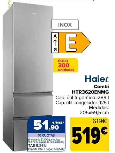 Haier - Combi HTR3620ENMG