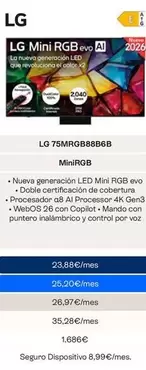 LG - TV 75" Mini RGB Evo AI 75MRGB88B6B