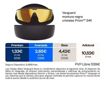 Oakley - Vanguard Montura Negra Cristales Prizm