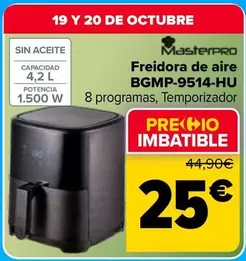 Masterpro - Freidora de aire BGMP-9514-HU
