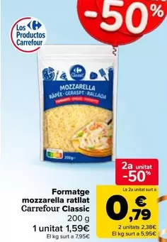 carrefour - Formatge Mozzarella Rallat Classic