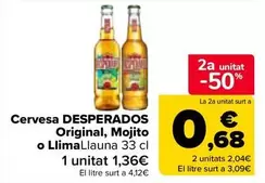 Desperados - Cervesa Original, Mojito O Llimallauna