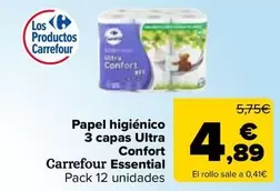 carrefour - Papel Higiénico 3 Capas Ultra Confort Essential