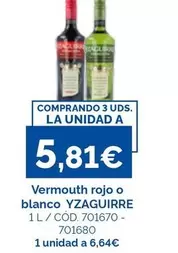 Yzaguirre - Vermouth Rojo O Blanco