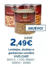 Vivó Chef - Lentejas, Alubias O Garbanzos Cocidos