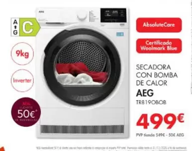 Aeg - Secadora Con Bomba De Calor TR819OBOB