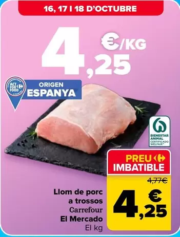 Carrefour El Mercado - Cinta De Lomo De Cerdo En Trozos