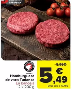 Hamburguesa De Vaca Tudanca