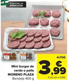 Moreno Plaza - Mini Burger De Cerdo O Pollo