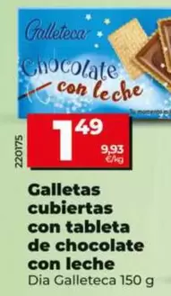 Dia Galleteca - Galletas Cubiertas Con Tableta De Chocolate Con Leche