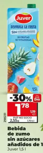 Juver - Bebida De Zumo Sin Azúcares Añadidos De 10 Frutas