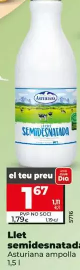 Asturiana - Leche Semidesnatada