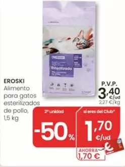 Eroski - Alimento Para Gatos Esterilizados De Pollo