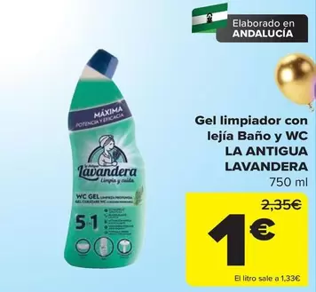 La Antigua Lavandera - Gel Limpiador Con Lejia Baño Y Wc