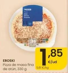 Eroski - Pizza De Masa Fina De Atun
