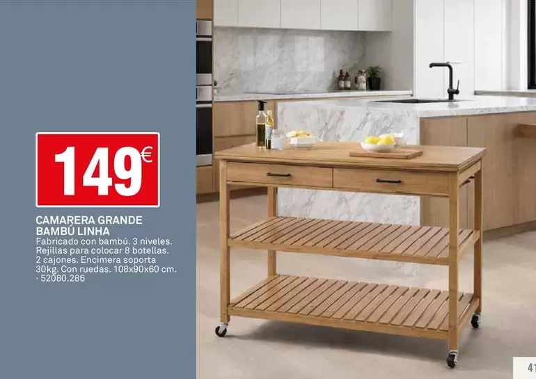 Camarera Grande Bambú Linha