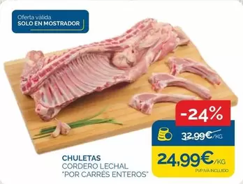 Chuletas Cordero Lechal "Por Carrés Enteros"