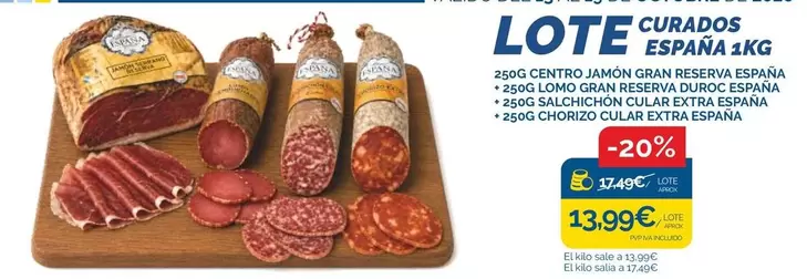 Miguel España E Hijos - 250 G Centro Jamón Gran Reserva + 250 G Lomo Gran Reserva Duroc + 250 G Salchichón Cular Extra + 250 G Chorizo Cular Extra
