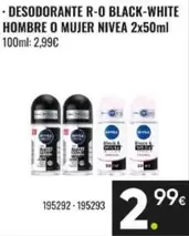 Nivea - Desodorante R-O Black-White Hombre O Mujer