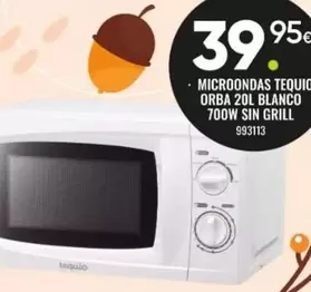 Tequio - Orba Microondas Blanco Sin Grill
