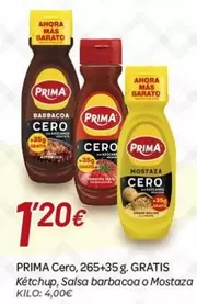 Prima - Cero Kétchup, Salsa Barbacoa O Mostaza