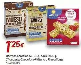 Alteza - Barritas Cereales Chocolate, Chocolate/Plátano O Fresa/Yogur