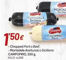 Campofrío - Chopped Pork O Beef/Mortadela Aceitunas O Siciliana