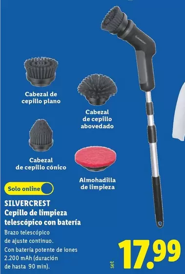 SilverCrest - Cepillo De Limpieza Telescopico Con Bateria