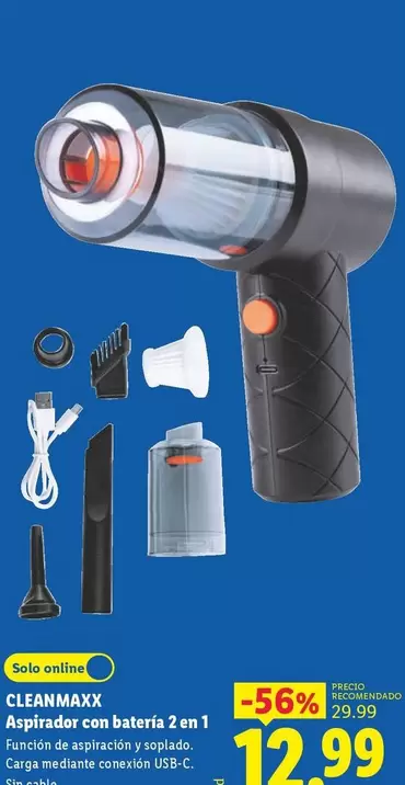 Cleanmaxx - Aspirador Con Batería 2 En 1