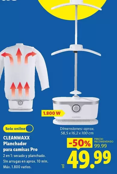 Cleanmaxx - Plancharador Para Camisas Pro