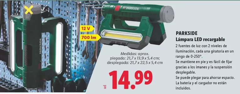 Parkside - Lampara Led Recargable