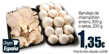 Bandeja De Champiñon Entero O Setas Origen España