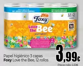 Foxy - Papel Higiénico 3 Capas Love The Bee