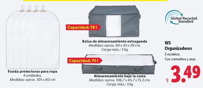 W5 - Organizadores Con Cremallera Y Asas