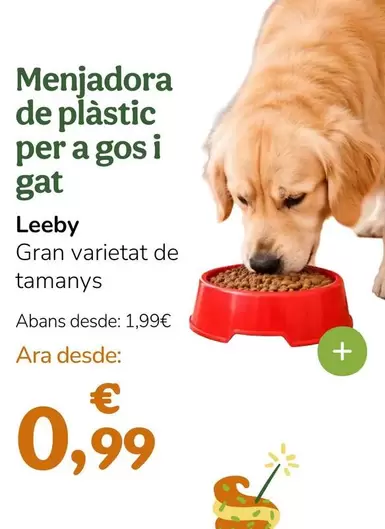 Leeby - Menjadora De Plastic Per A Gos I Gat