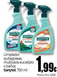 Sanytol - Limpiador Quitagrasas/Multiusos Eucalipto/Baños