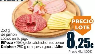 El Pozo/Rolpho/Albe - 250 G De Jamón Cocido En Su Jugo + 250 G De Salchichón + 250 G De Queso Gouda