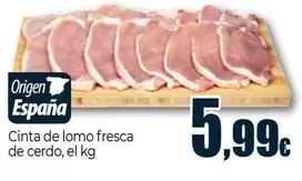 Cinta De Lomo Fresca De Cerdo Origen España