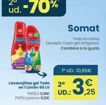 Somat - Lavavajillas Gel Todo En 1 Limón