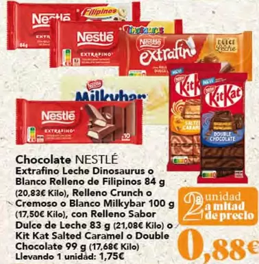 Nestlé - Chocolate Extrafino Leche Dinosaurus O Blanco Relleno De Filipinos