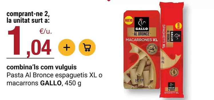 Gallo - Pasta Al Bronce Espaguetis Xl O Macarrons