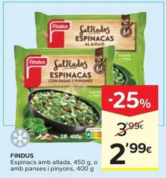 Findus - Espinacs Amb Allada O Amb Panses I Pinyons