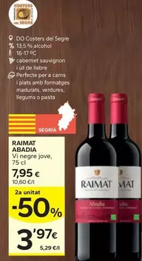 Raimat Abadia - Vi Negre Jove